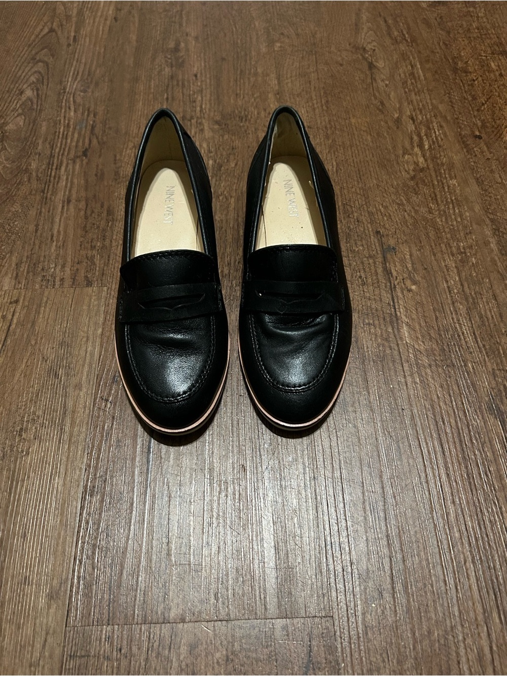 Nine West Women's Black Leather Slip-On Loafers